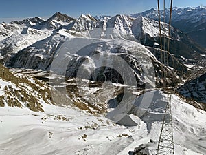 Along the Skyway Monte Bianco at Courmayeur town, Italy photo