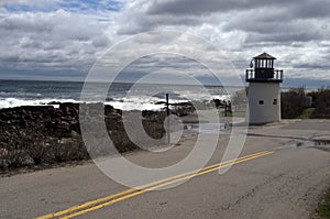 Along the walkway on Marginal Way you will see a small lighthouse photo