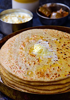 Aloo paratha- stuffed potato flatbread