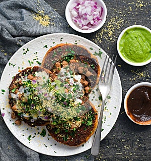 Aloo tikki chaat- Indian street food