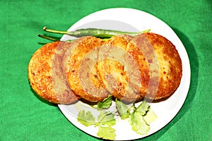 Aloo Tikki or Fried Potato Patties