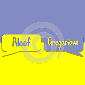 Aloof or Gregarious word on education, inspiration and business motivation photo