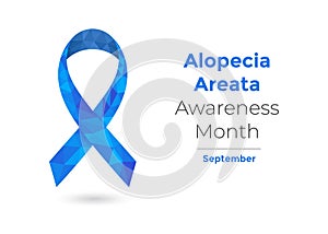 Alopecia Awareness Month concept with blue ribbon