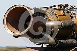 Alouette III Helicopter Engine And Exhaust Close-up