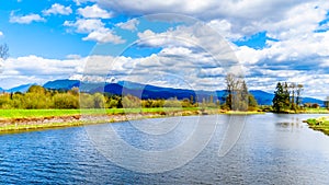 The Alouette River seen from the at the Pitt Polder near Maple Ridge in British Columbia