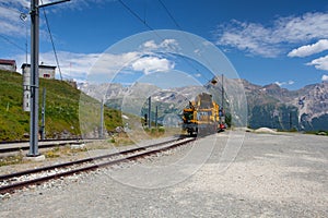 Alp Grum railway station is situated on the Bernina Railway, Switzerland