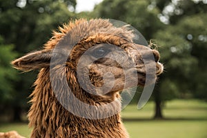 Alpaca closeup of head