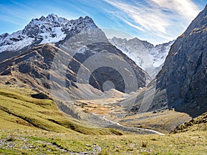 Alpe de Villar d`Arene huts in Ecrins national park, France