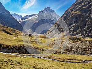 Alpe de Villar d`Arene huts in Ecrins national park, France