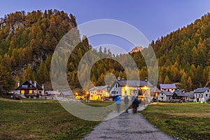 Alpe devero autumnal mountain landscape