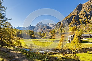 Alpe devero autumnal mountain landscape photo