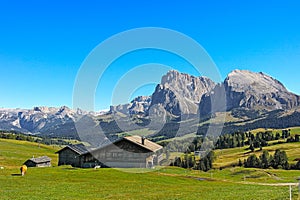 Alpe di Siusi in the Alps in South Tyrol, Italy