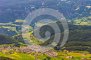 Alpe di Siusi, Seiser Alm with Sassolungo Langkofel Dolomite view of Kastelruth castelrotto