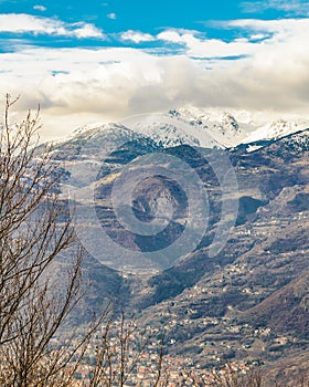 Alpes Mountains Aerial View, Piamonte, Italy photo