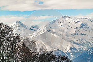 Alpes Mountains Aerial View, Piamonte, Italy photo