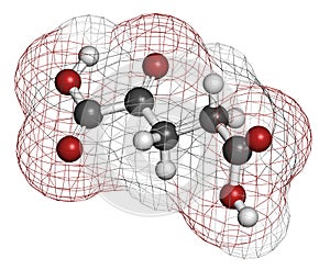 Alpha-ketoglutaric acid ketoglutarate, oxo-glutarate. Intermediate molecule in the Krebs cycle. Found to prolong lifespan in. photo