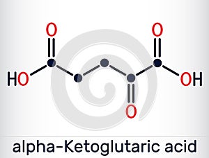 Alpha-ketoglutaric acid, 2-oxoglutaric acid, oxoglutarate, alpha ketoglutarate molecule. It is intermediate metabolite in Krebs photo