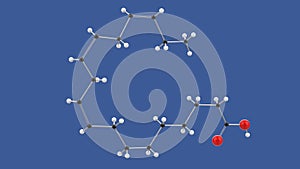 Alpha-linolenic acid 3D molecule structure illustration