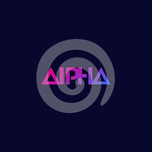 Alpha logo, minimal design, vector