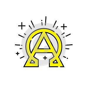 Alpha omega line icon
