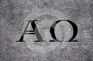 Alpha and Omega in stone