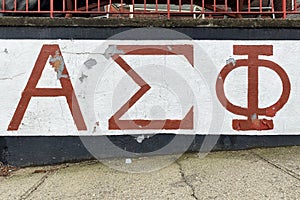 Alpha Sigma Phi, American College dorm wall writing photo