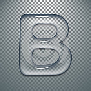 Water typeface with transparent pattern letter B