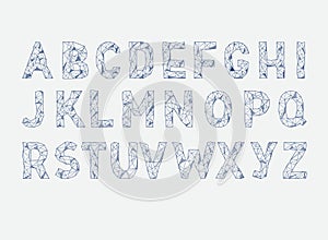 Alphabet abc vector font. Type letters Lowpoly