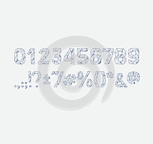 Alphabet abc vector font. Type numbers, characters