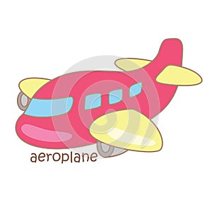 Alphabet A For Aeroplane Illustration Vector Clipart