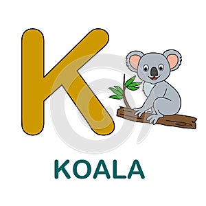 Alphabet animal flash card Koala