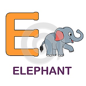 Alphabet animal flsh card Elephant