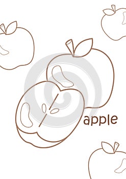 Alphabet A For Apple Coloring Pages A4 for Kids and Adult