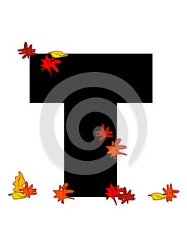Alphabet Autumn Falling T