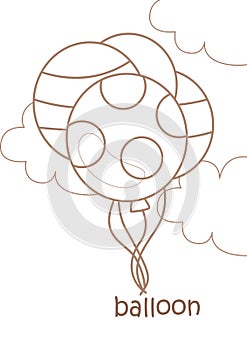 Alphabet B For Balloon Coloring Pages A4 for Kids and Adult