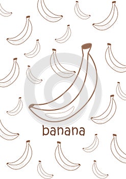 Alphabet B For Banana Coloring Pages A4 for Kids and Adult