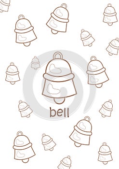 Alphabet B For Bell Coloring Pages A4 for Kids and Adult