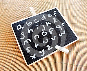 Alphabet on a blackboard