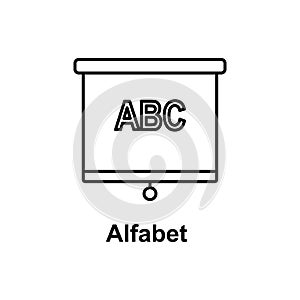 alphabet on the blackboard icon. Element of school icon for mobile concept and web apps. Thin line icon for website design and dev