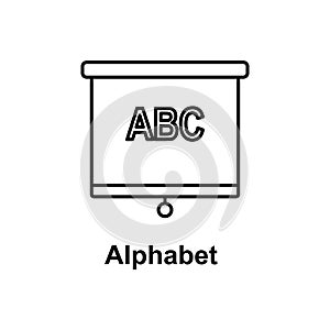 alphabet on the blackboard icon. Element of school icon for mobile concept and web apps. Thin line icon for website design and dev