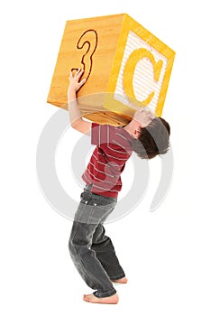 Alphabet Blocks Boy with Letter C