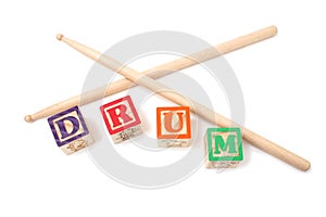 Alphabet Blocks and Drum Stick