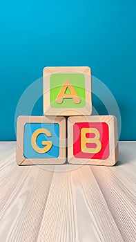 Alphabet blocks kids toy illustration ai generated