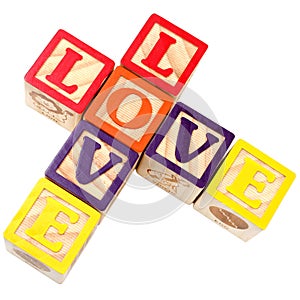 Alphabet Blocks Spelling Love In Criss Cross Style