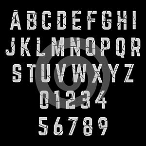 Alphabet broken font