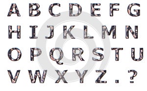 Alphabet Capital Letters in Hammered Chrome