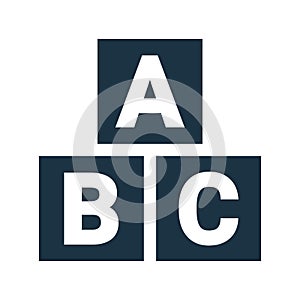 Alphabet, capitals, English, ABC icon. Black vector design
