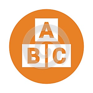 Alphabet, capitals, English, ABC icon. Orange vector design