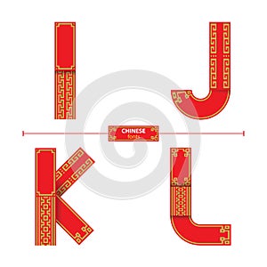 Alphabet Chinese in a set IJKL