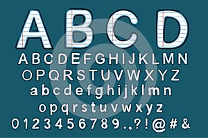 Alphabet clipart, notebook letter display font style